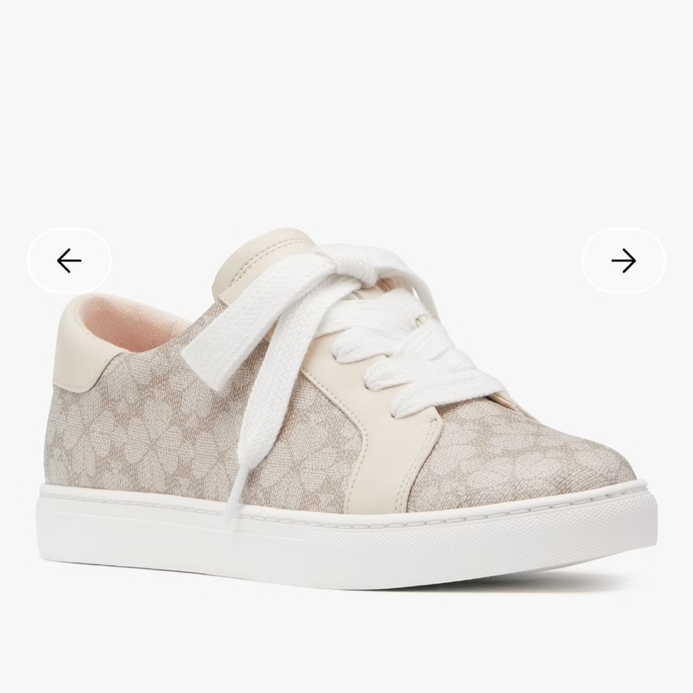 Kate Spade Beige and White Floral Sneakers